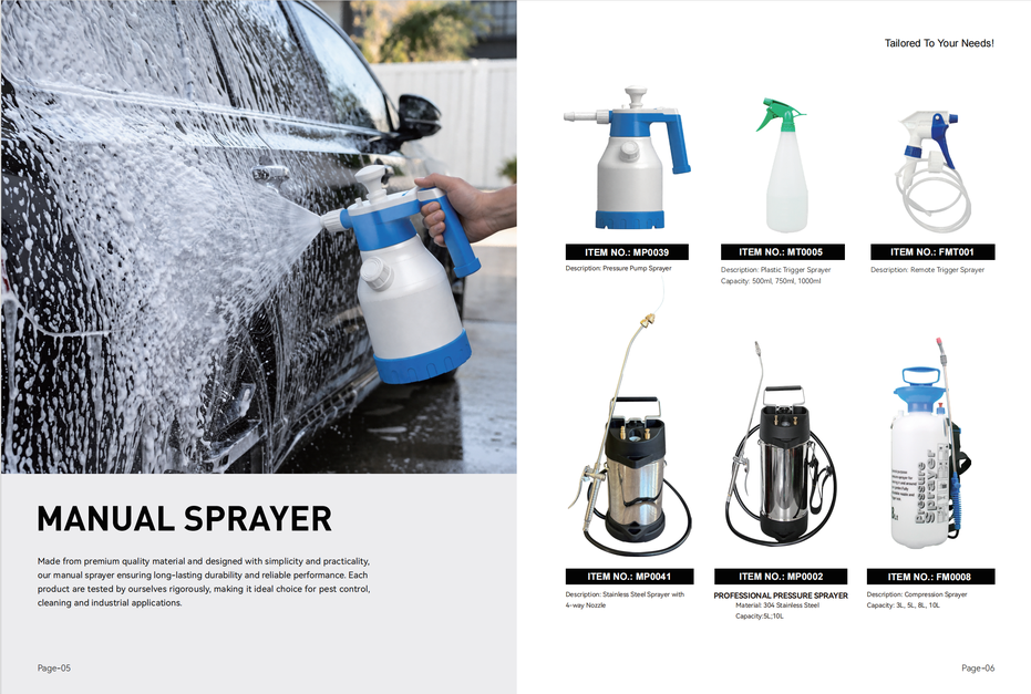 Manual Sprayer in plastic or metal, Pump up sprayer, Pressure Sprayer, Backpack Sprayer
