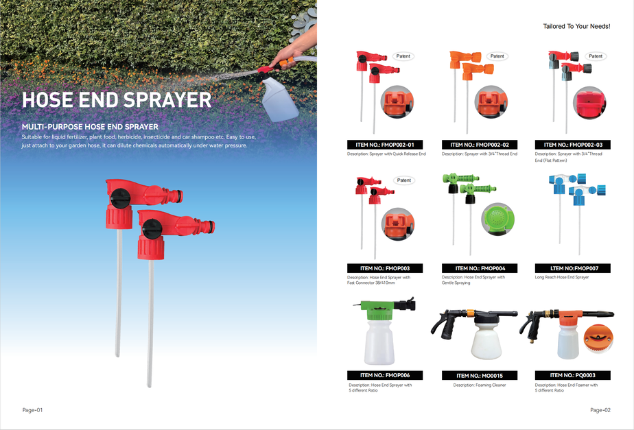 Hose End Sprayer for Concentrated Chemicals Like Cleaners, Foaming Shampoo, Liquid Fertilizer and Pest Control