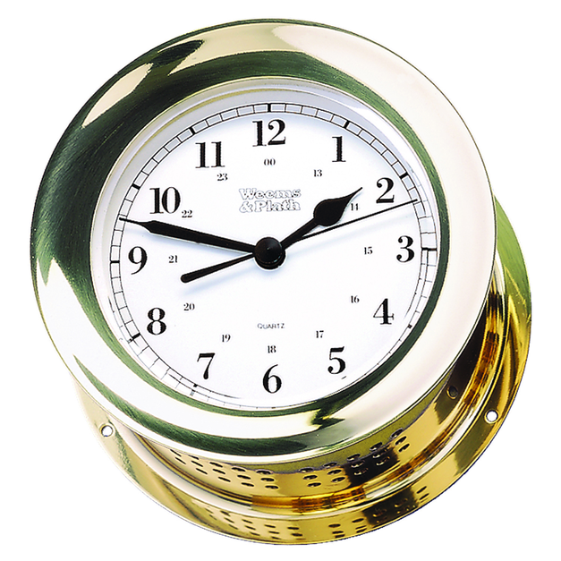 Atlantis Quartz Clock in Brass