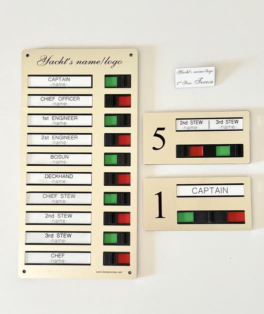 IN & OUT board for crews and cabins
