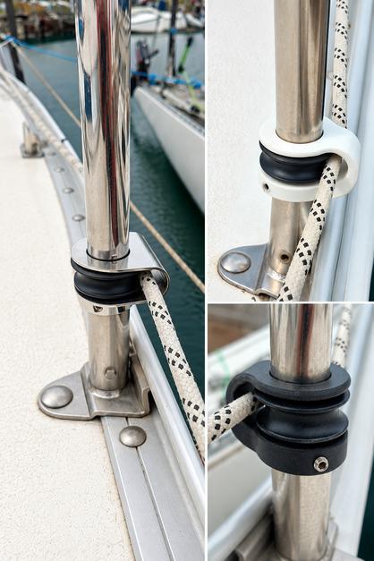 Furl-Fix stanchion block - black and white / Furl-Fix STS stainless steel