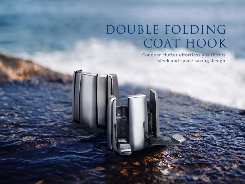 DOUBLE FOLDING COAT HOOK