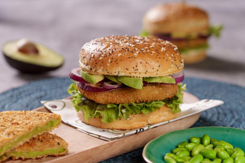 Avocado edamame burger